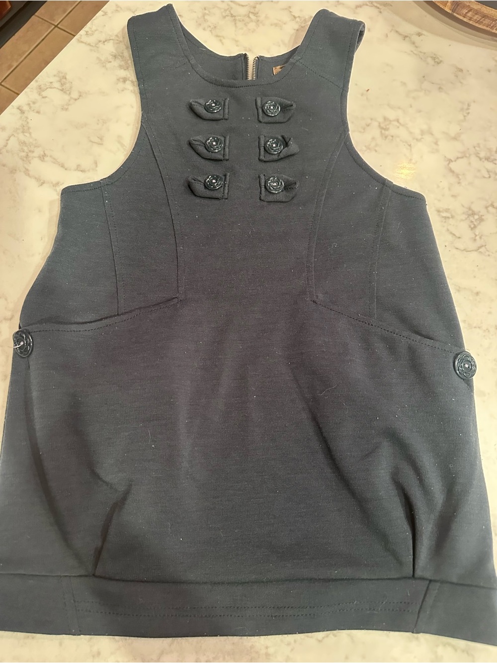 Matilda Jane  Navy Blue Button-Accent Sleeveless Dress